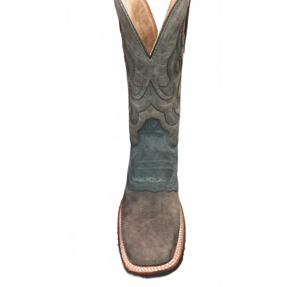 NEW CIRCLE G men's embroidered boots in brown & grey